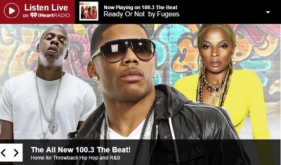 100.3 the Beat will specialize in classic hip-hop and R&B. - Screenshot from the station's official website.