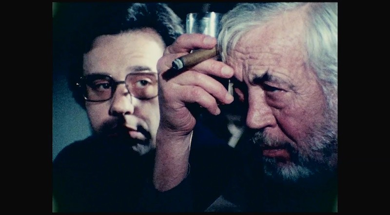 Peter Bogdanovich as himself and John Huston as Jake Hannaford, two directors with a fraught relationship. - COURTESY OF NETFLIX