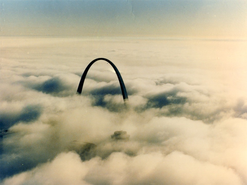 Allen Barklage himself shot this image of the Arch rising above the clouds. - ALLEN BARKLAGE