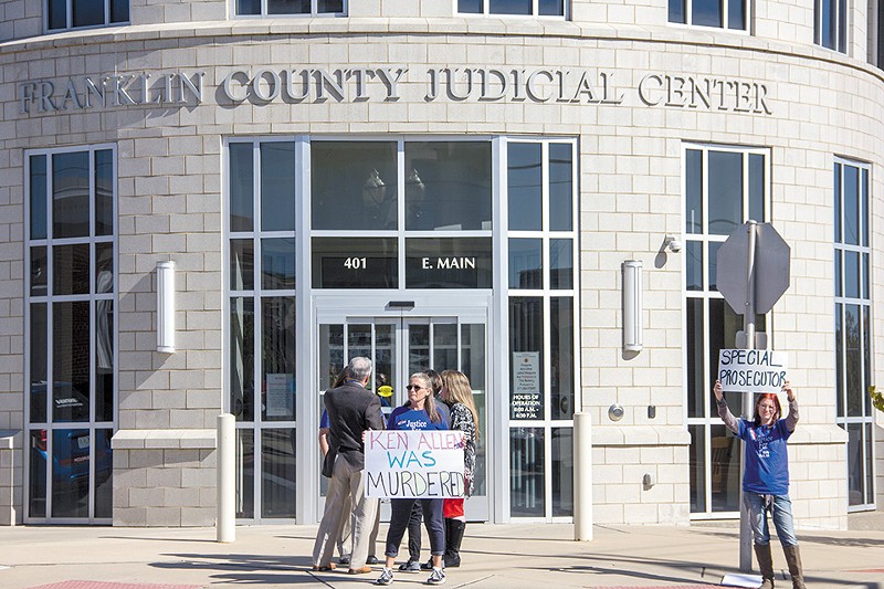 Kallen and their supporters protested the plea deals that two judges deemed "too lenient." - DANNY WICENTOWSKI