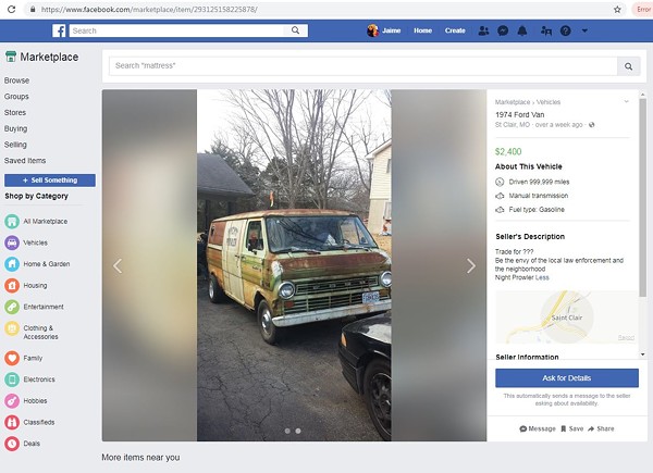 Totally Innocent, Not-Creepy 'Night Prowler' Van For Sale Near St. Louis