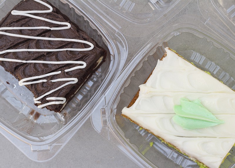 Look for goodies by the slice including zebra and key-lime cakes.