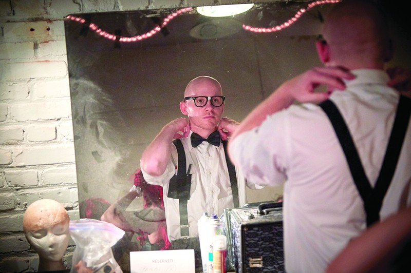 Undergoing transformation prior to a performance. - Steve Truesdell