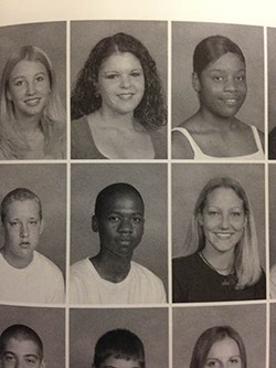 Juan Thompson, center, shown in the yearbook at Mehlville High School.