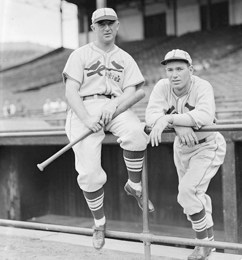 Dizzy Dean (left) and Frankie Frisch - COURTESY OF THE BOSTON PUBLIC LIBRARY