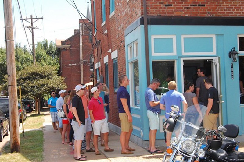 The line was out the door for Tropical Liqueurs opening weekend last summer. - KRISTIE MCCLANAHAN