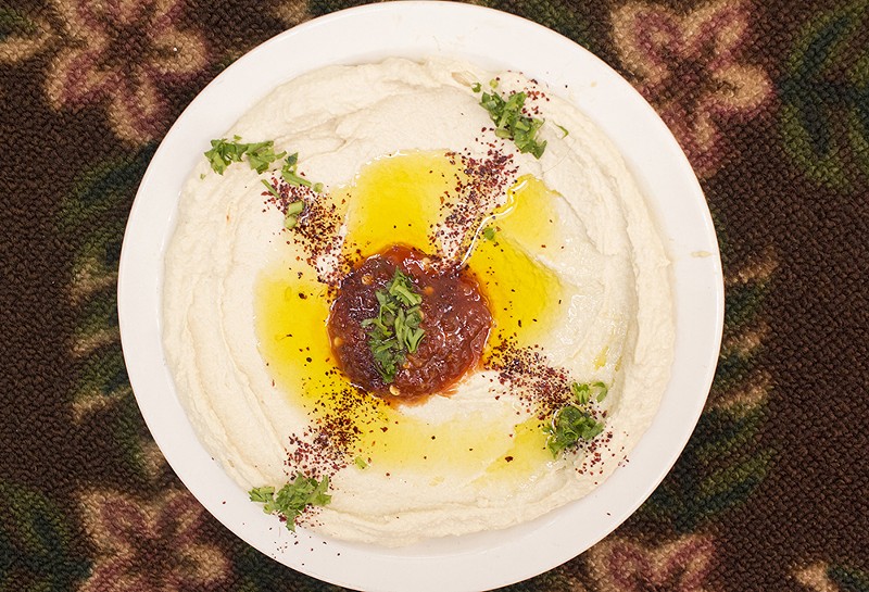 Hummus is made of mashed chick peas, tahini and spices. - PHOTO BY MABEL SUEN