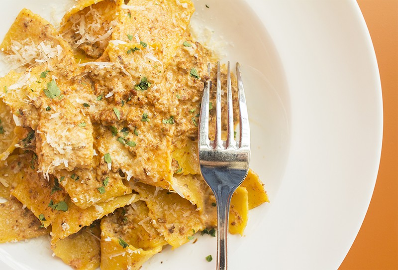 Pappardelle al ragu with classic veal-ragu bolognese. - PHOTO BY MABEL SUEN