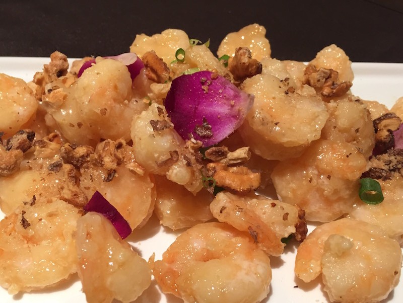 Honey walnut shrimp with creamy honey mayo and candied walnuts. - PHOTO BY KEVIN KORINEK