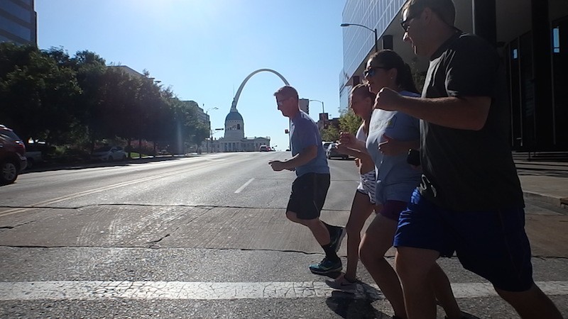 Tour participants see STL while keeping their heart rates up. - Courtesy of St. Louis Running Tours