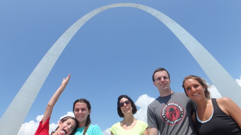 Runners enjoy the view from the Arch. - Courtesy of St. Louis Running Tour