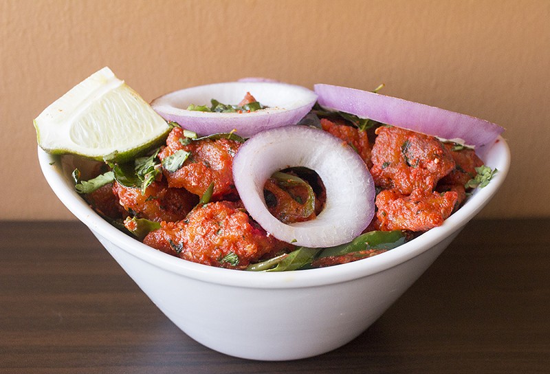"Chicken 65," a spicy, deep-fried chicken dish marinated with yogurt, chilis and Indian spices. - PHOTO BY MABEL SUEN