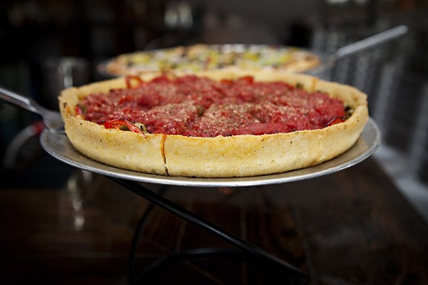 Pi Pizzeria is famous for its deep-dish pies — but it's also a friendly spot for a family. - PHOTO BY JENNIFER SILVERBERG