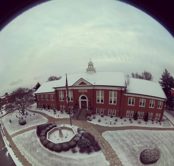Is it the Collinsville Library or a snow globe? You decide. - Photo courtesy of Instagram / collinsvillelibrary.