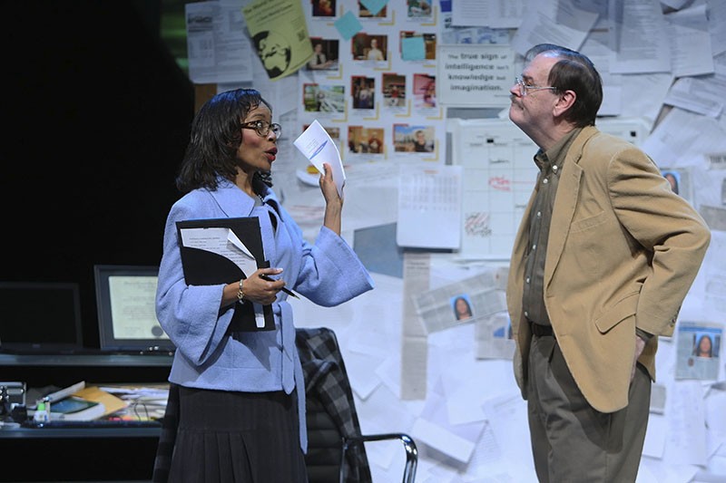 John Contini (left) portrays Mike DiMaggio, who butts heads with high school principal Beverly Long (Cherita Armstrong, right). - STEWART GOLDSTEIN