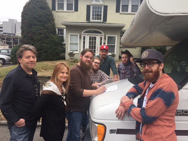 L to R: Garry West (Compass co-founder), Alison Brown (Compass co-founder), Ryan Murphey (banjo), John Brighton (fiddle), Rob Kindle (guitar), Jesse Farrar (upright bass) and Justin Wallace (mandolin) - Photo via Compass Records