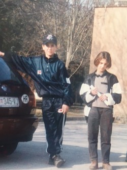 The author and her brother in Europe, waiting for permission to come to the U.S. - COURTESY OF SEJLA GRAHOVIC