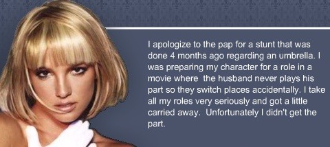 The apology issued on Spears' website