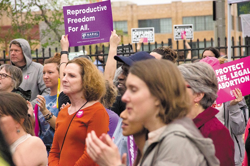 In April, a crowd rallied at Planned Parenthood in St. Louis in support of abortion rights. - DANNY WICENTOWSKI