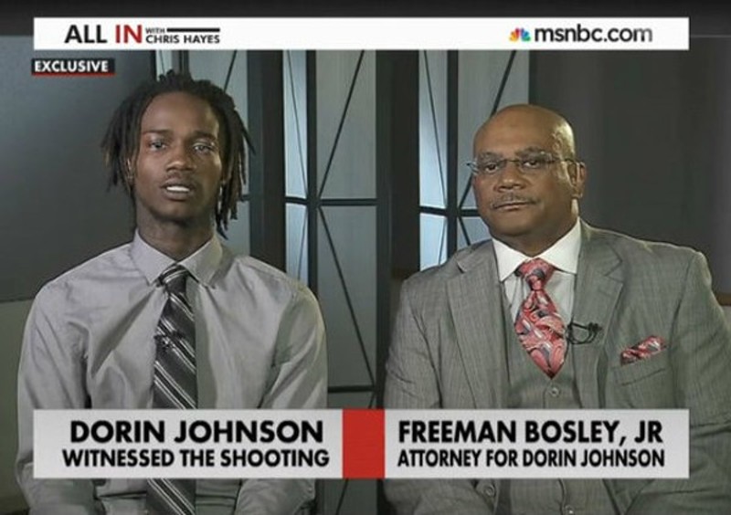 Dorian Johnson, left, during a TV appearance in 2014. - SCREENGRAB VIA MSNBC