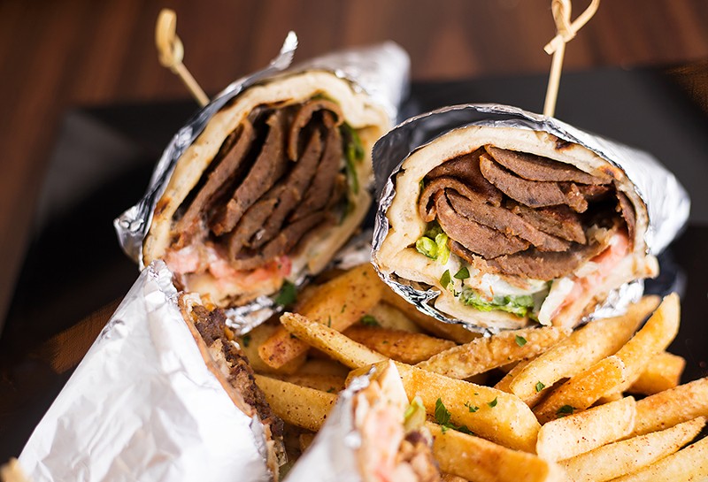 The gyro sandwich includes shaved beef, lamb and veal. - MABEL SUEN