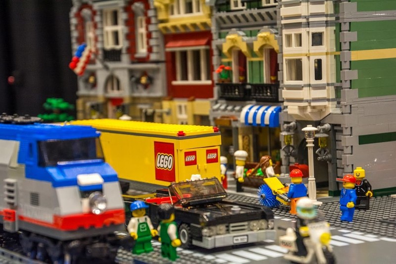 Lego cityscapes and scenes fill the Greensfelder Recreation Center this weekend. - COURTESY OF BRICKUNIVERSE