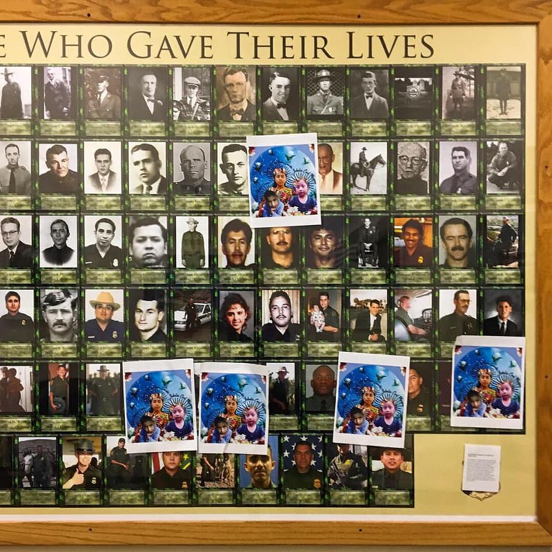 Activists posted photos in the museum of children who died in the custody of U.S. Customs and Border Protection. - COURTESY OF TORNILLO: THE OCCUPATION