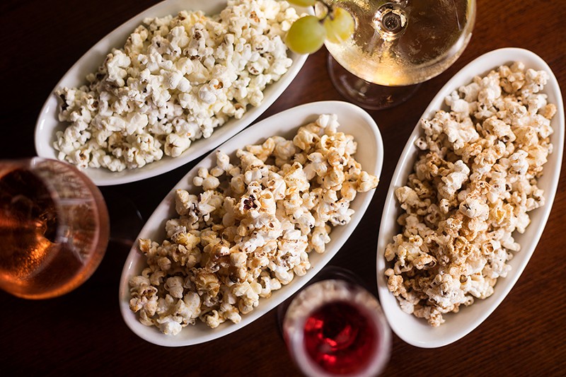 Pop, of course, features popcorn, seasoned with ras el hanout, double peanut or wasabi chive. - MABEL SUEN
