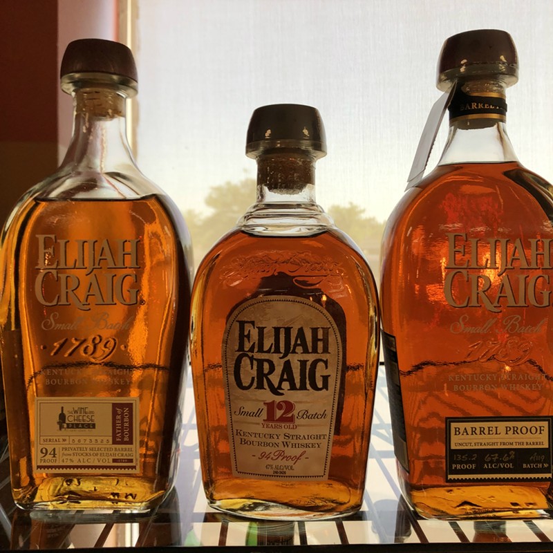 A selection of Elijah Craig spirits at (IN)Famous Bar. - Paul Hayden