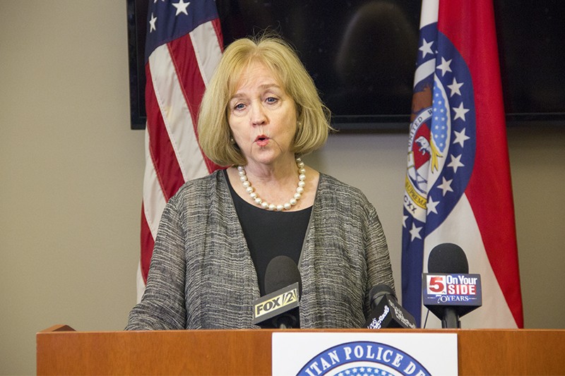 St. Louis Mayor Lyda Krewson delivered a press conference on the protests and police response on September 15, 2017. - DANNY WICENTOWSKI