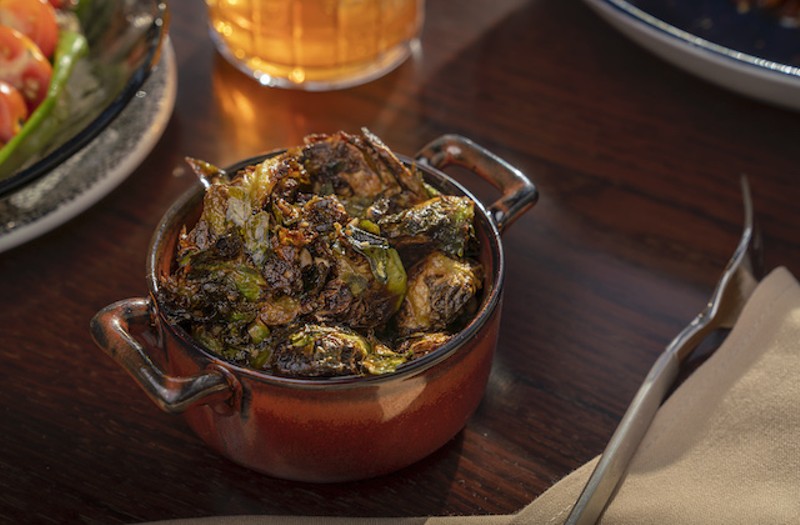 Brussels sprouts with sherry vinegar, lemon zest and marcona almonds. - Courtesy of Lodging Hospitality Management