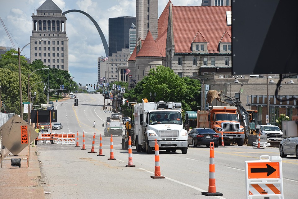 Mostly empty streets have been a benefit for road work crews. - DOYLE MURPHY