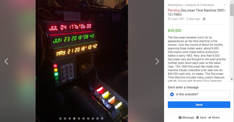 DeLorean Time Machine Car For Sale in St. Louis (5)