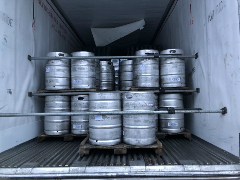 Backing into Tri-Valley Beverage in Westmoreland, New York, to have beer products unloaded on February 6. The load originated from the Anheuser-Busch Brewery in Newark, New Jersey. - CHET GORDON