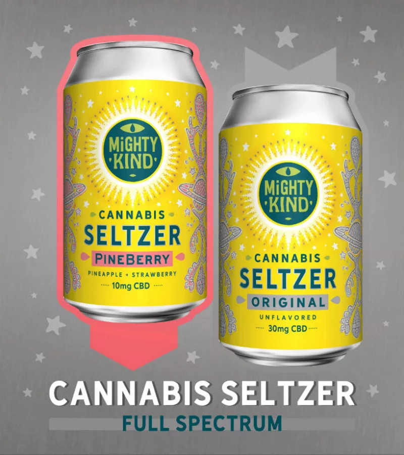 PineBerry Cannabis Seltzer is Mighty Kind's first solo effort in the  growing CBD drink market. - COURTESY OF MIGHTY KIND