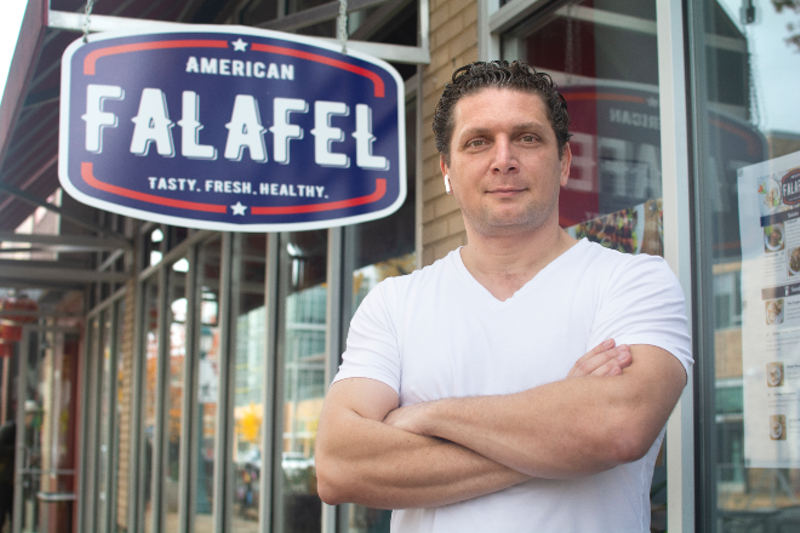 Mohammed Qadadeh left behind a successful career to follow his restaurant dreams at American Falafel. - ANDY PAULISSEN