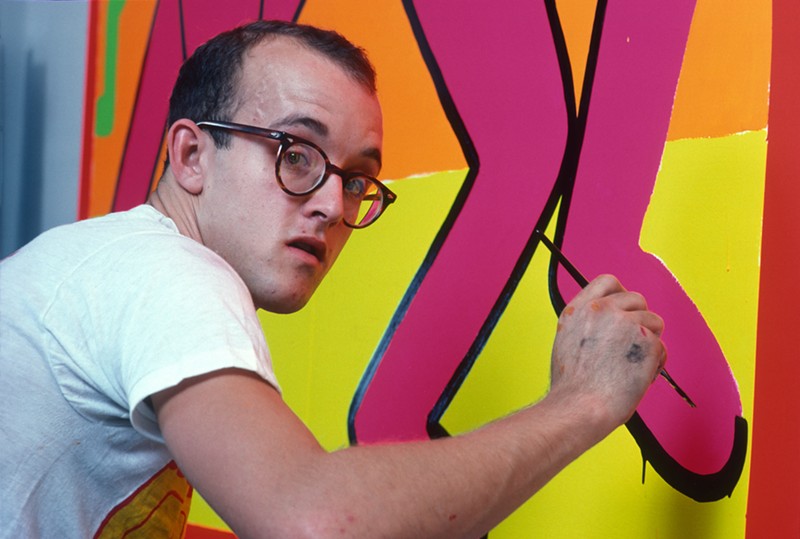 Keith Haring at Work in his Studio - courtesy Allan Tannenbaum