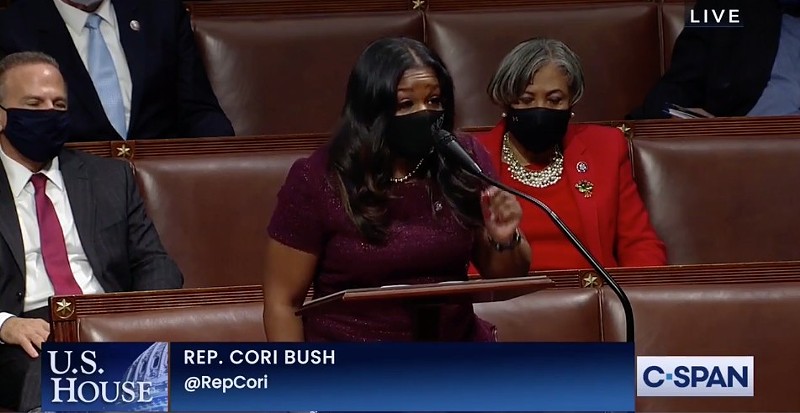 Rep. Cori Bush tells her fellow congressmen to impeach Trump. - SCREENGRAB CSPAN