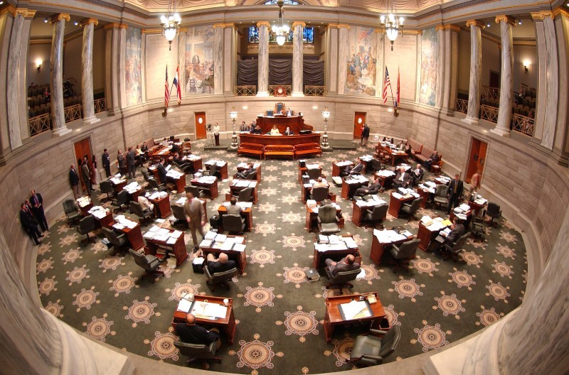 A view of the Missouri Senate chamber from the visitors gallery. - COURTY MISSOURI SENATE