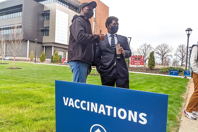 St. Louis  health director Dr. Fredrick Echols was on-hand to congratulate vaccine-getters on March 26. - DANNY WICENTOWSKI