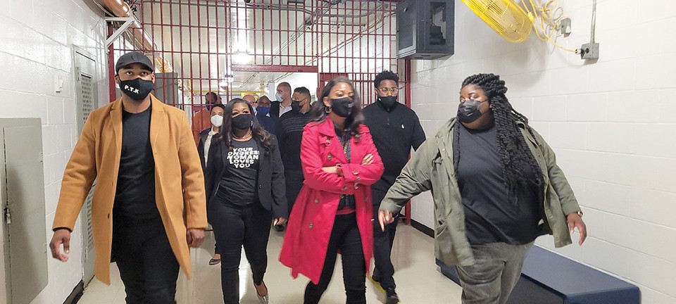 Rep. Cori Bush (center left) and Mayor Tishaura Jones (center right) toured the Workhouse during Jones' first week in office. - COURTESY MAYOR'S OFFICE