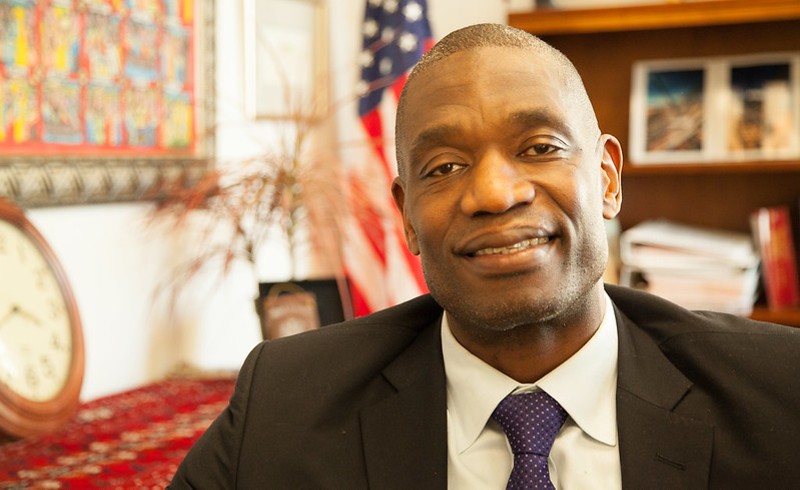 Ex-NBA star Dikembe Mutombo is making Northwest Coffee Roasting Company in St. Louis his first cafe partner for his coffee line. - BUREAU OF EDUCATIONAL AND CURRENT AFFAIRS