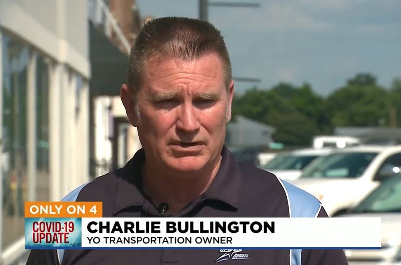 Charlie Bullington, owner of Yo Transportation, wants his riders to share his conspiracy theories. - SCREENSHOT VIA KMOV