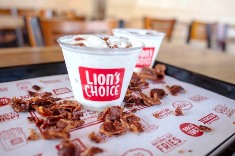 The "Heart Stopping Bacon Concrete" is available now through September 13th at area Lion's Choice stores. - COURTESY OF LION'S CHOICE