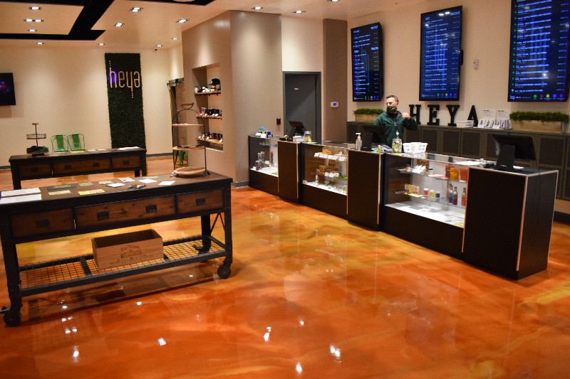 Heya's sleek sales floor is well-stocked with cannabis products and accessories. - DANIEL HILL