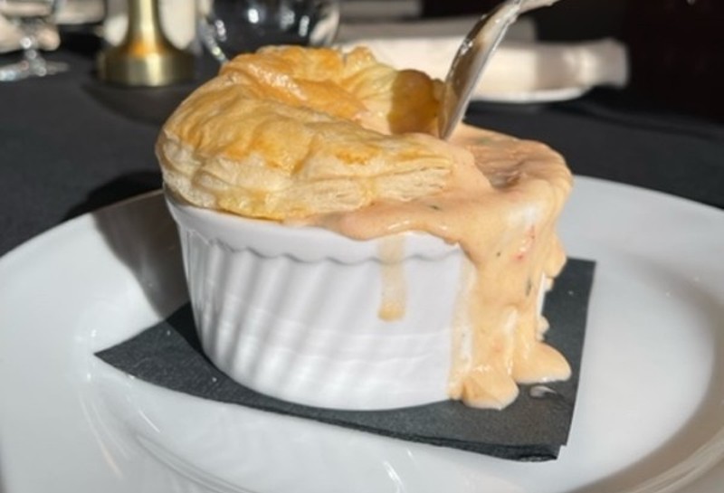 Lobster pot pie is one of Timothy's decadent first courses. - COURTESY TIMOTHY METZ