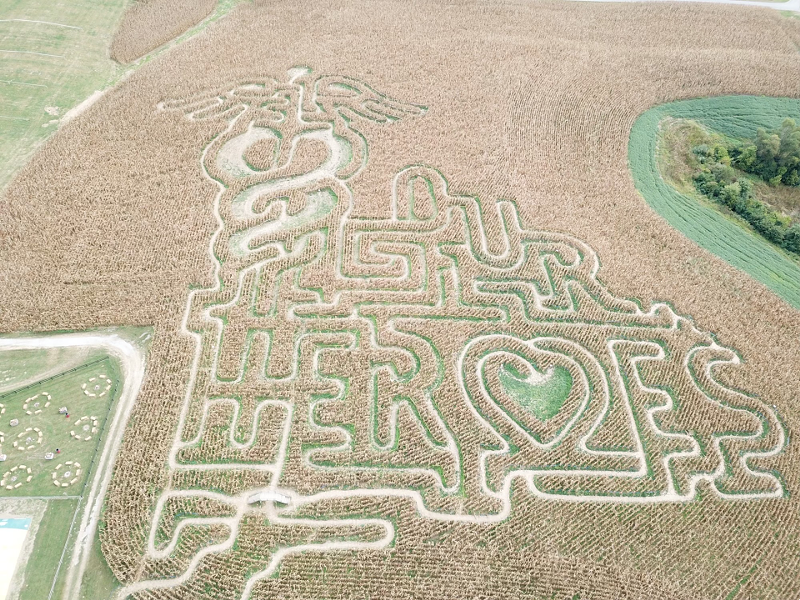 The twelve acre maze, while fun for the family, raised money for healthcare students. - Courtesy Eckert's Farms