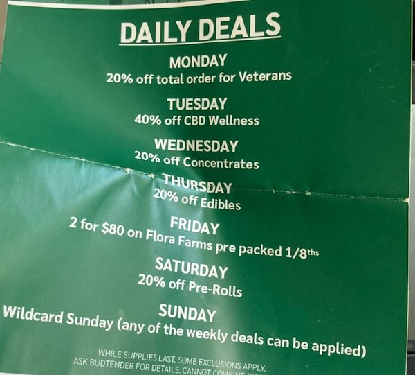 Banned in Missouri: A discount flyer for a medical cannabis dispensary. - TOMMY CHIMS