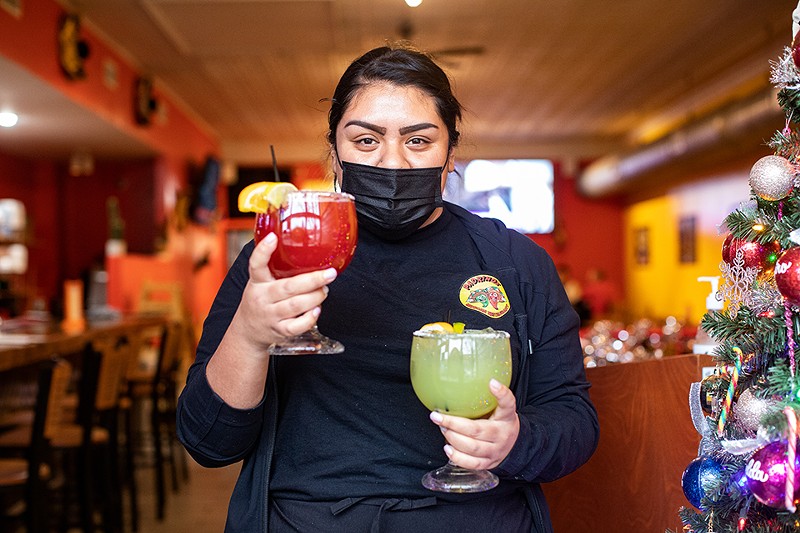 Margaritas and more are available behind the bar at Padrino's, a new Mexican restaurant on South Grand. - MABEL SUEN