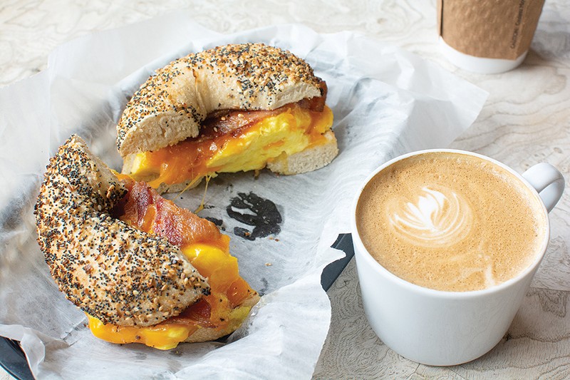Meshuggah's bagels, like the bacon egg and cheese, and its cortado, make it an essential Loop breakfast spot. - ANDY PAULISSEN